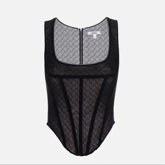 Miaou Black Monogram Campbell Corset - Picture 1 of 11